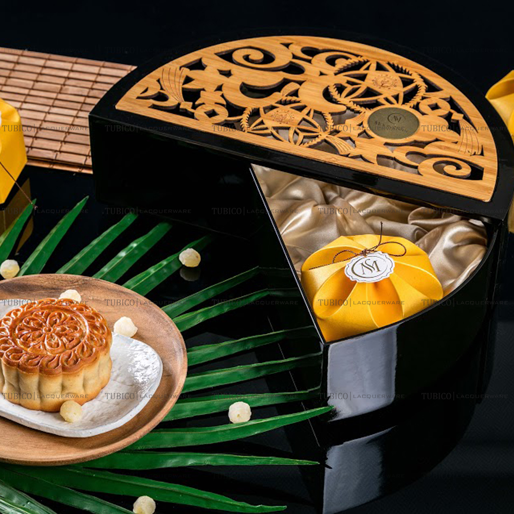 Vỏ hộp bánh trung thu cao cấp khắc CNC hoa văn